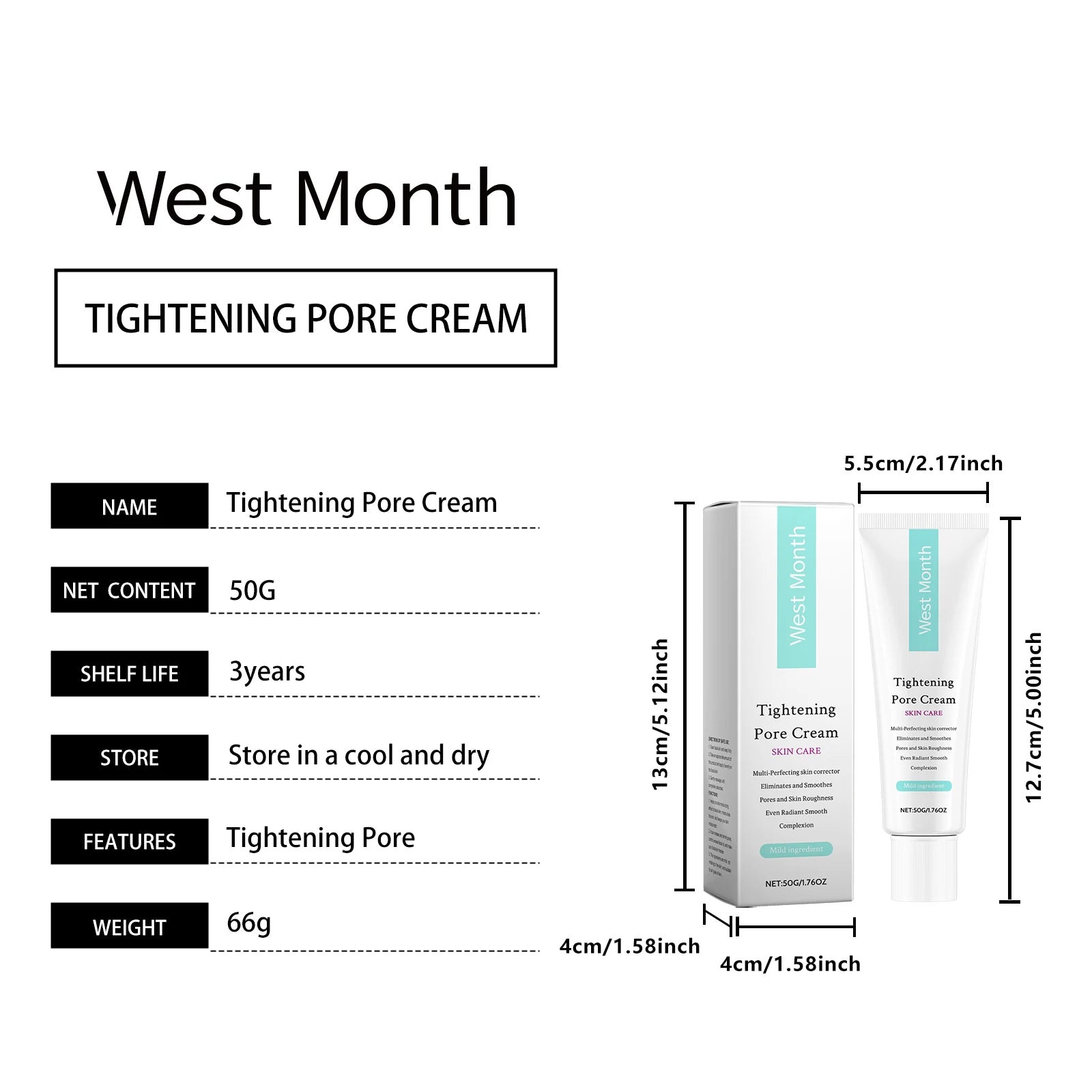 West&Month Tightening Pore Face Cream – 50g