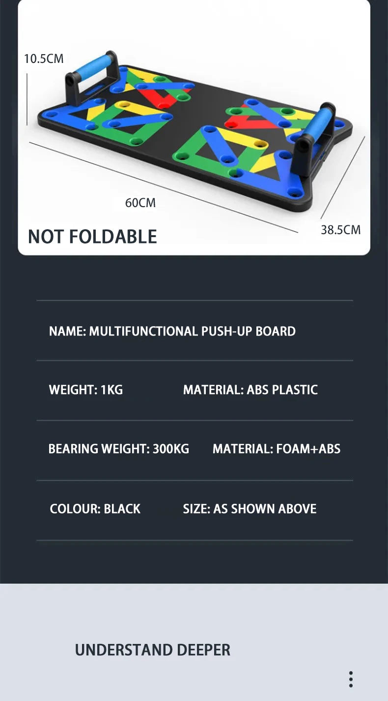 Portable Foldable Push-Up Board – Multifunctional Fitness Bar