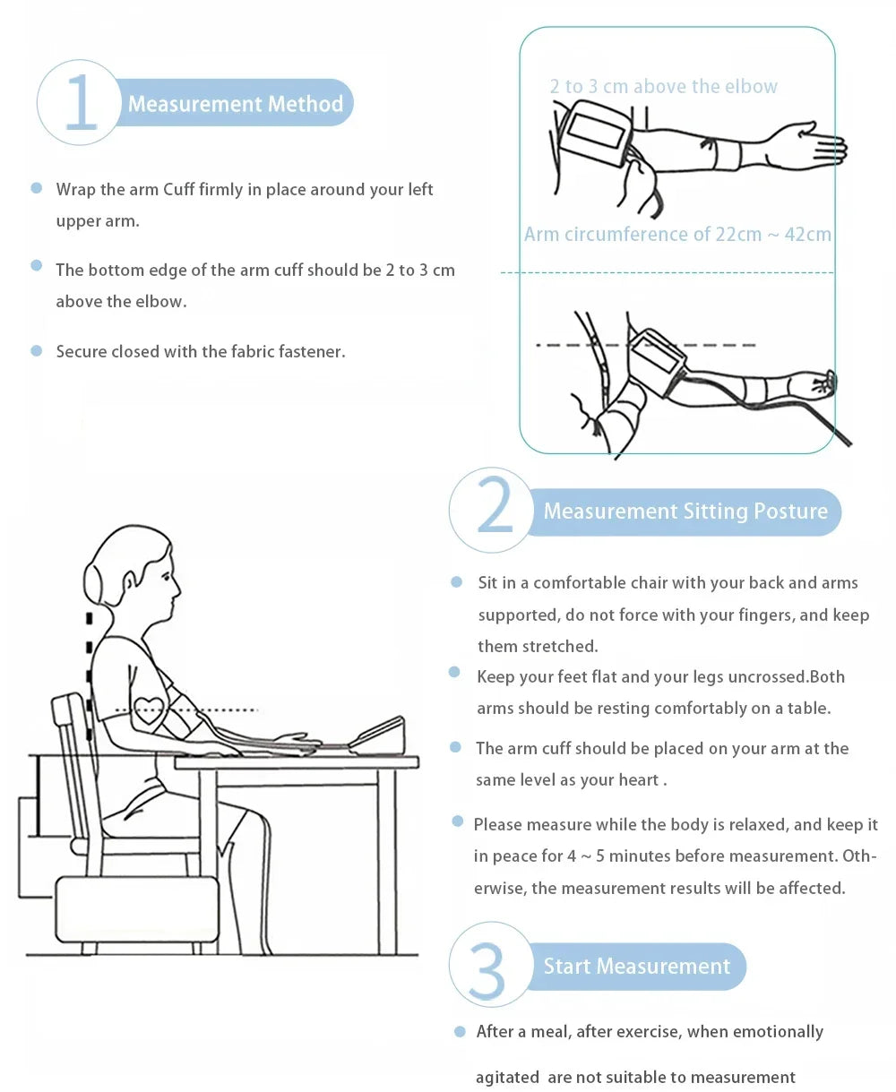 Automatic Upper Arm Blood Pressure Monitor – Digital BP Meter
