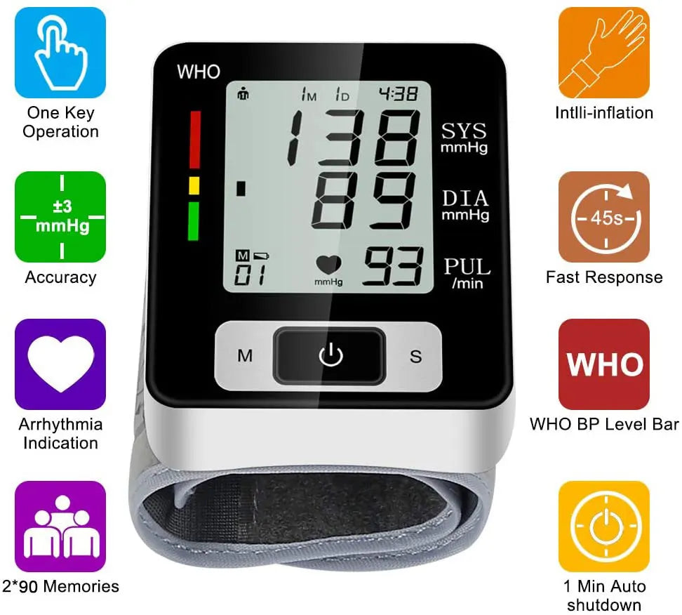 High-Accuracy Digital Wrist Blood Pressure Monitor