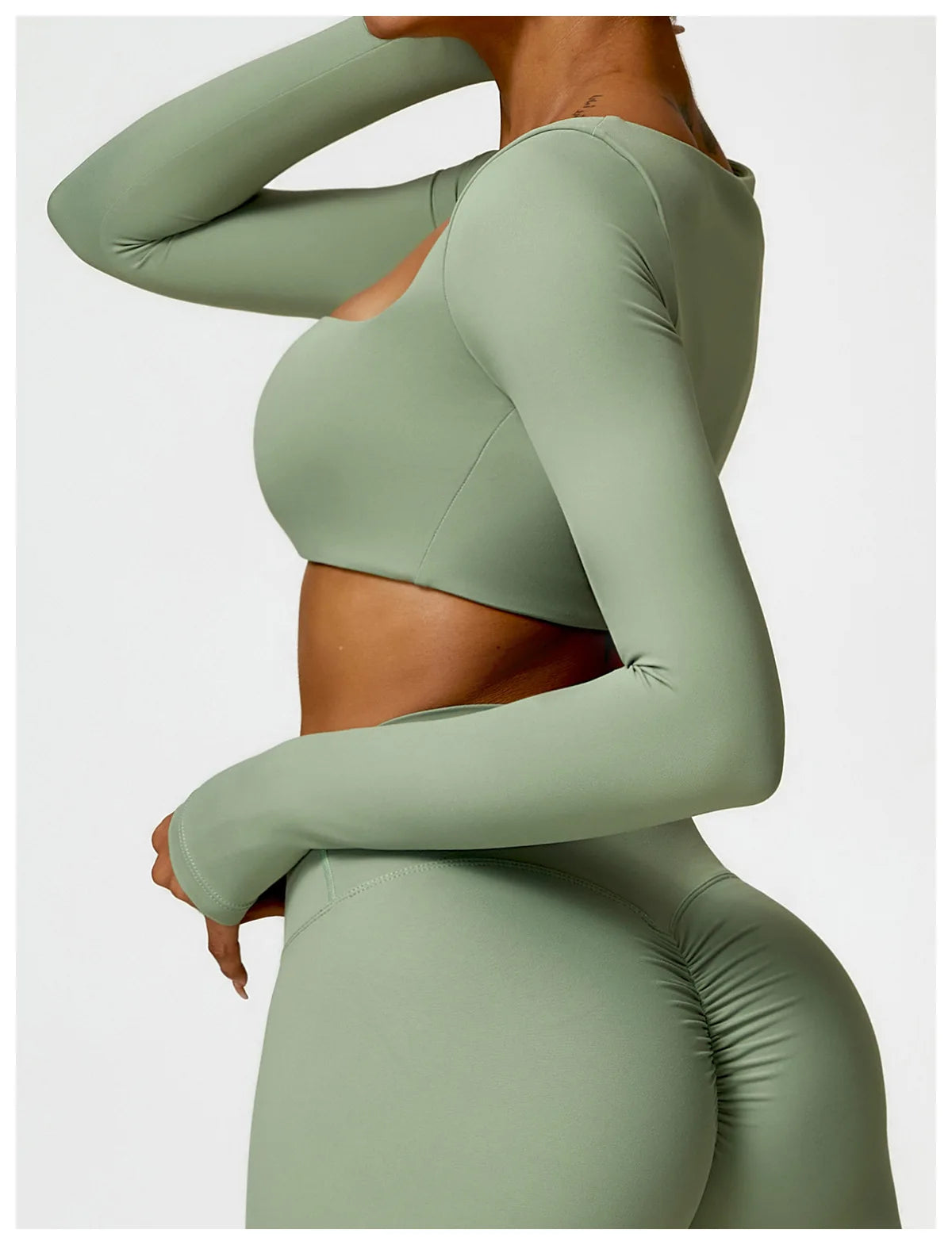 Women’s Quick-Dry Sports Crop Top – Long Sleeve