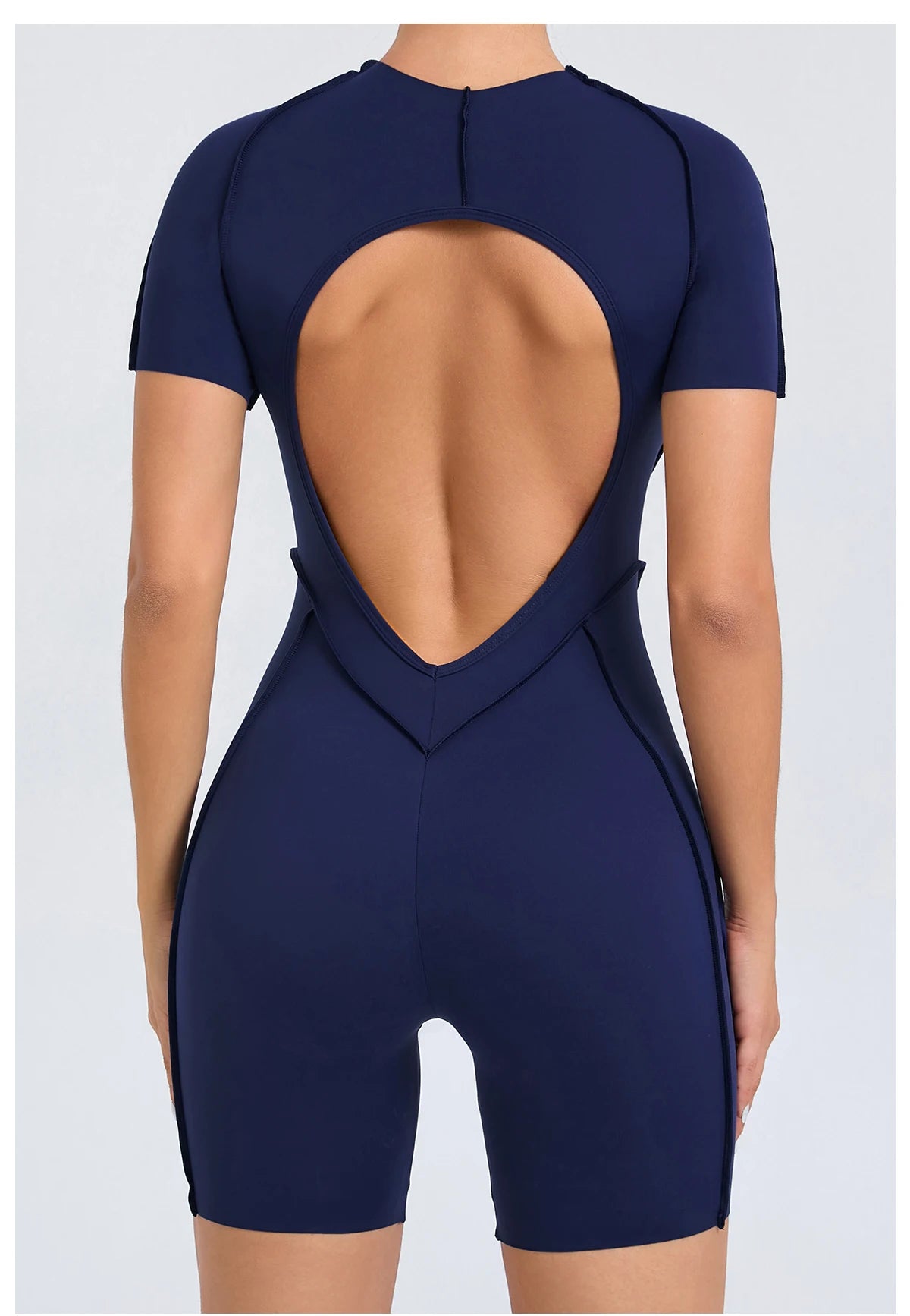 Women’s Backless Short Jumpsuit – Fitness Sports Set
