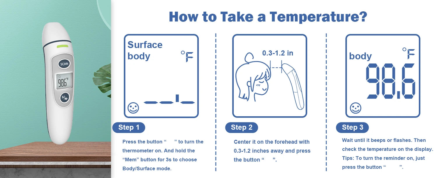 Digital Ear & Forehead Thermometer – 1-Second Reading