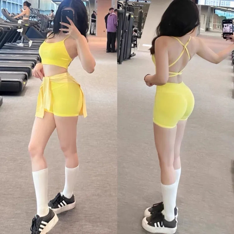 Seamless High-Waist Fitness Shorts – Peach Hip