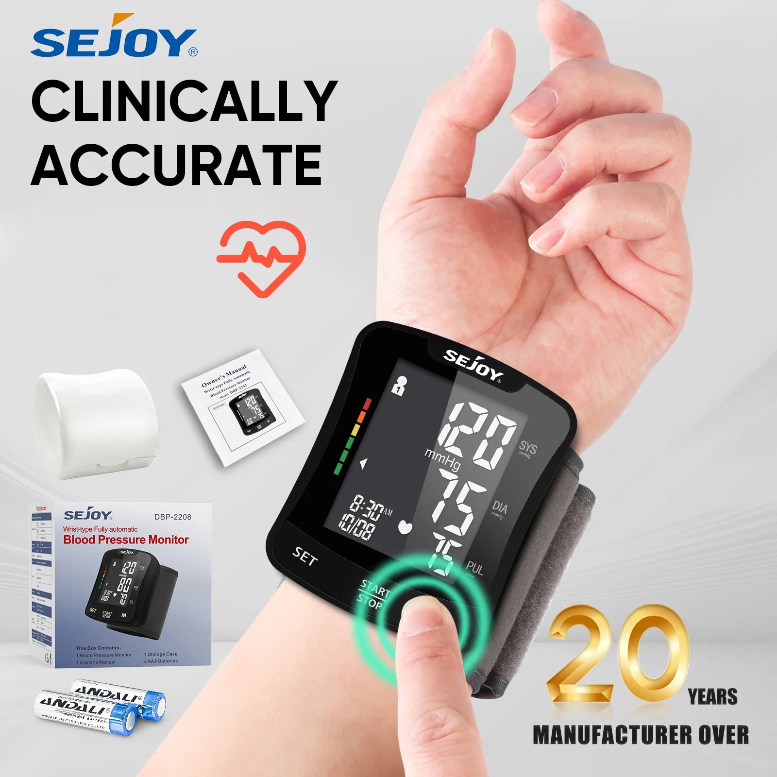 Digital Wrist Blood Pressure Monitor – Electronic BP Meter