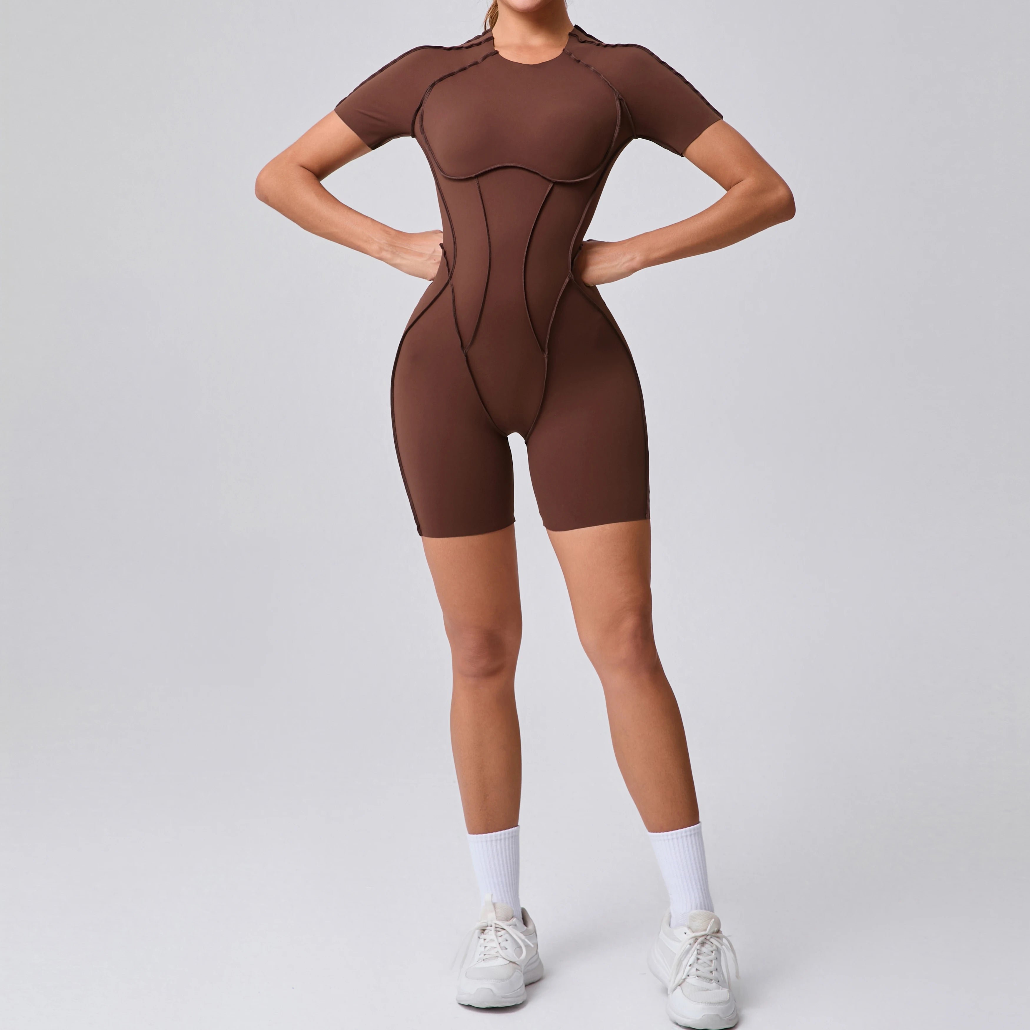 Women’s Backless Short Jumpsuit – Fitness Sports Set