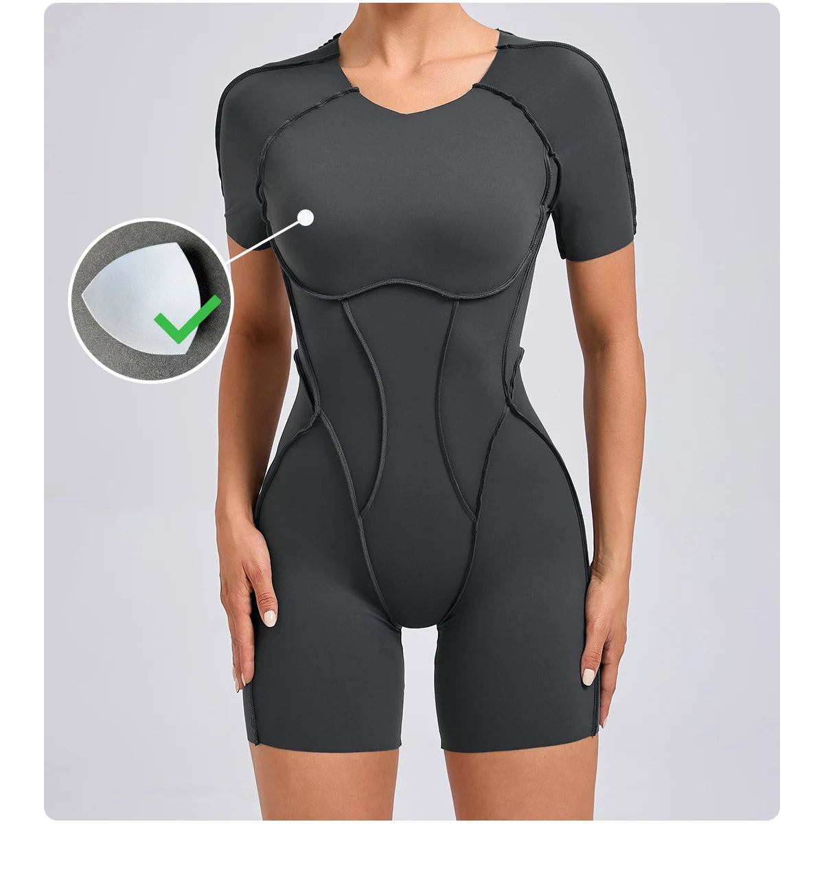 Women’s Backless Short Jumpsuit – Fitness Sports Set