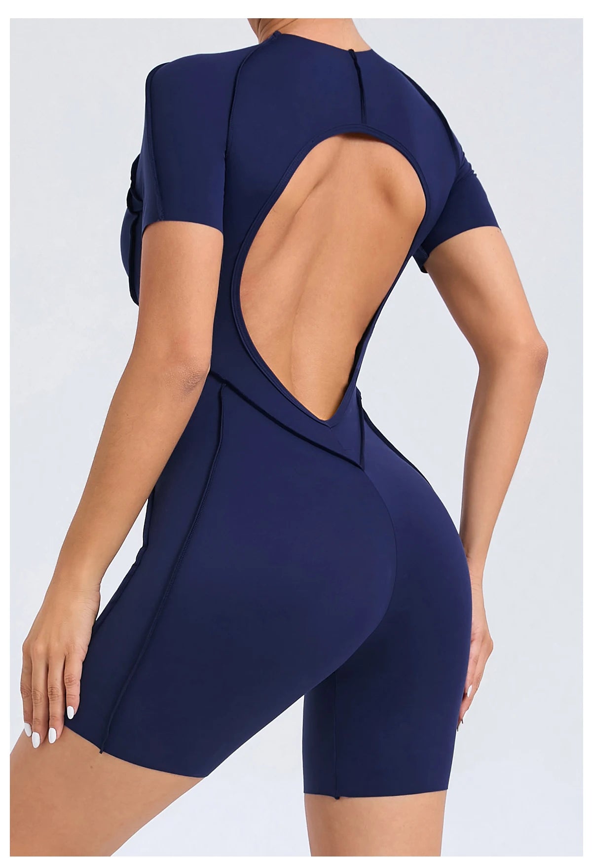 Women’s Backless Short Jumpsuit – Fitness Sports Set