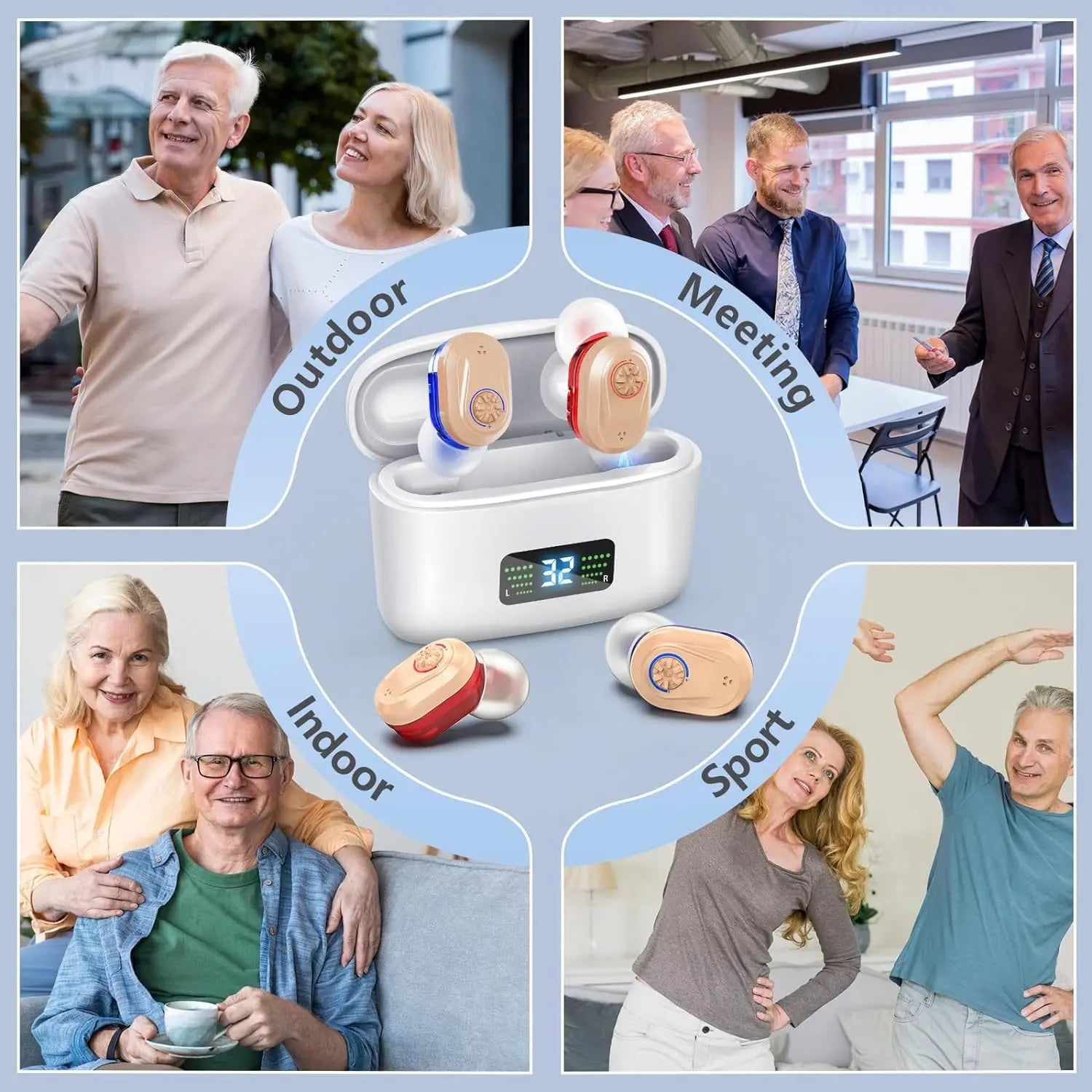 Wireless Mini Hearing Aid – Noise-Cancelling for Seniors