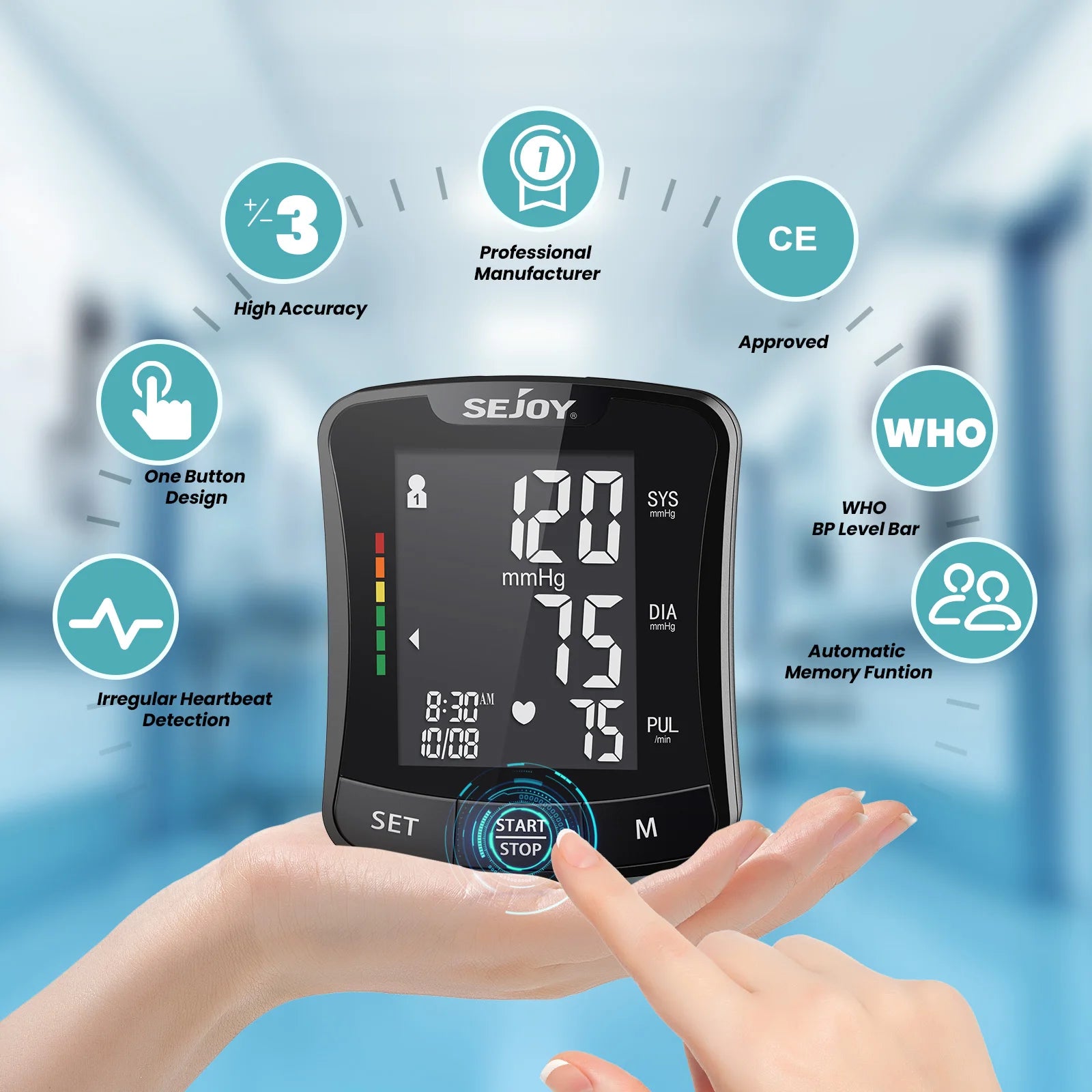 Digital Wrist Blood Pressure Monitor – Electronic BP Meter