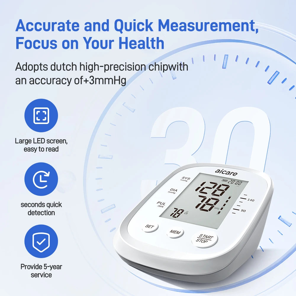 Automatic Upper Arm Blood Pressure Monitor – Digital BP Meter