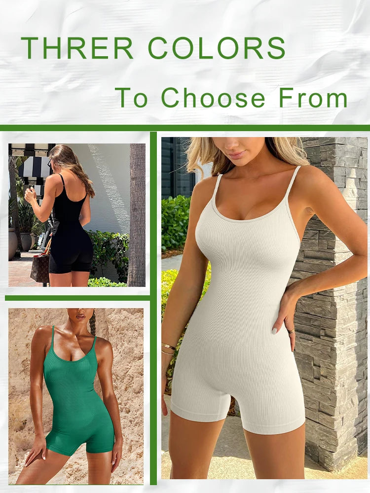 Seamless High-Waist Yoga Jumpsuit – Women’s Fitness Set