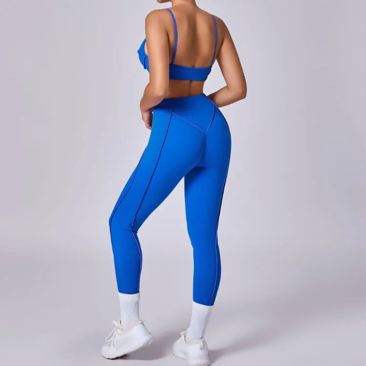 Women’s Seamless Yoga Set – High-Waist Leggings & Backless Bra