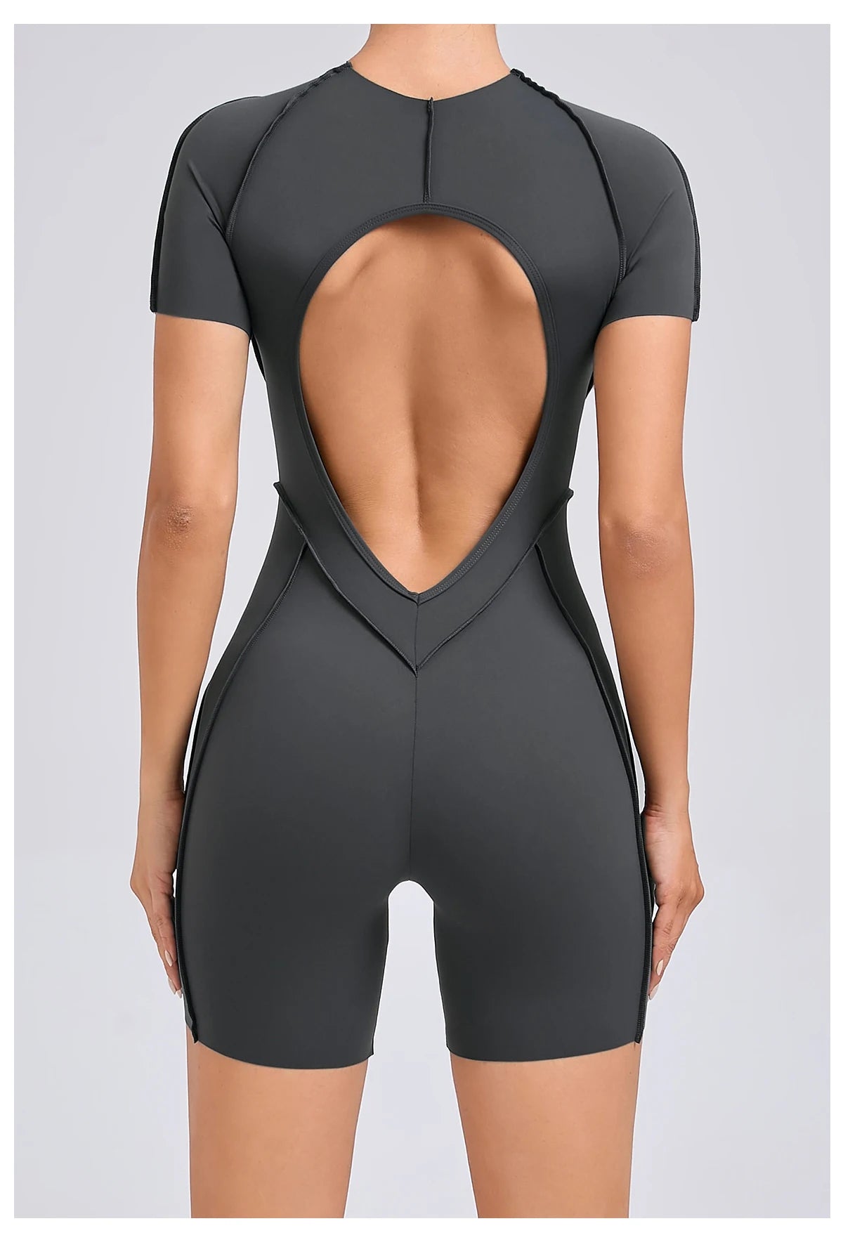 Women’s Backless Short Jumpsuit – Fitness Sports Set