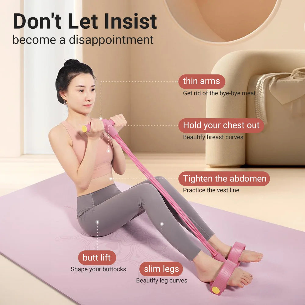 6-Tube Resistance Bands with Pedal Puller – Multi-Function