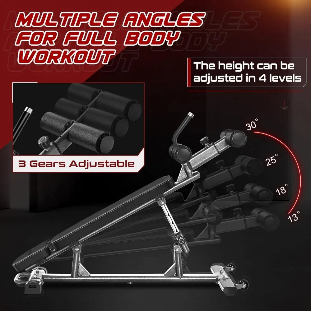Adjustable Sit-Up & Weight Bench – 4 Heights