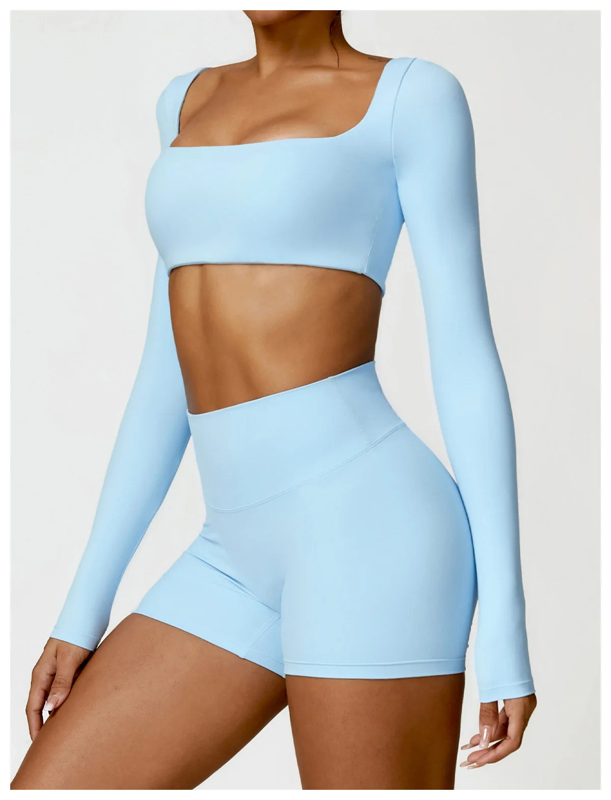 Women’s Quick-Dry Sports Crop Top – Long Sleeve