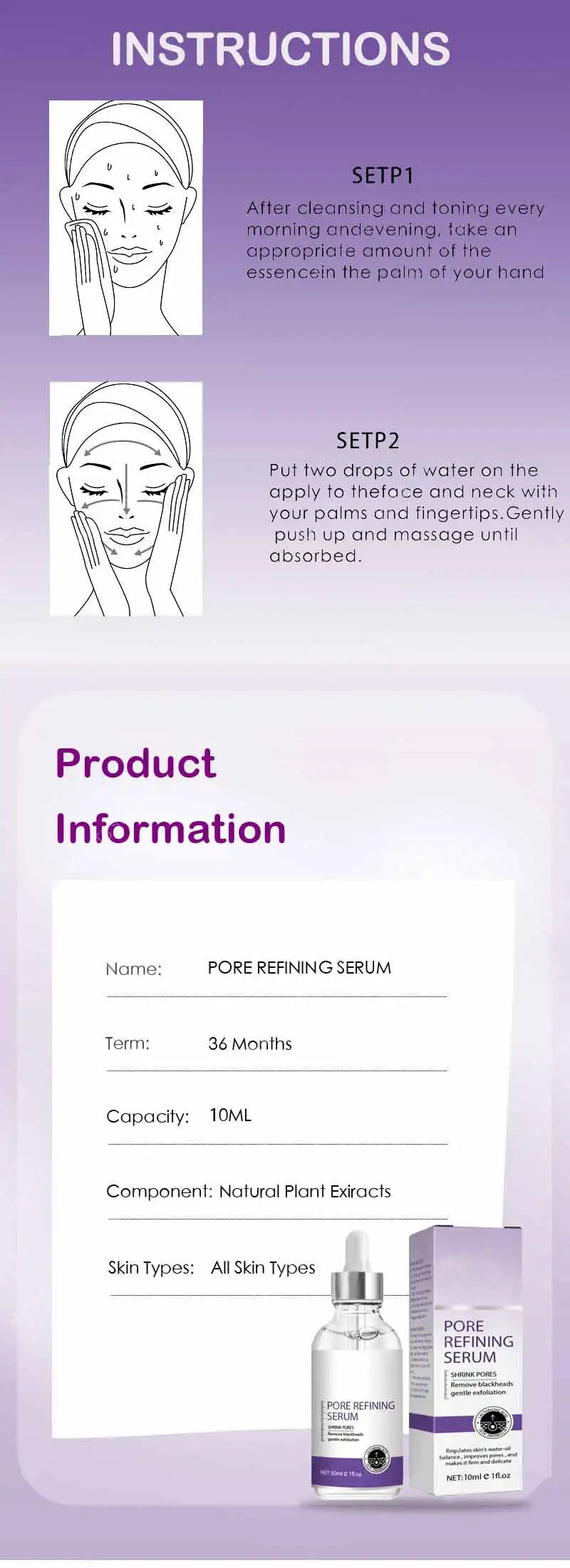 Pore Shrinking Face Serum – Tightening & Minimizing