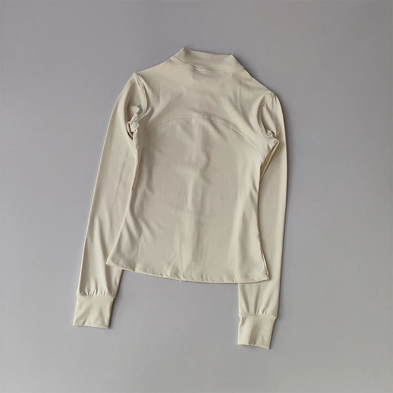 Women’s High-End Yoga Jacket – Long Sleeve, Standing Collar