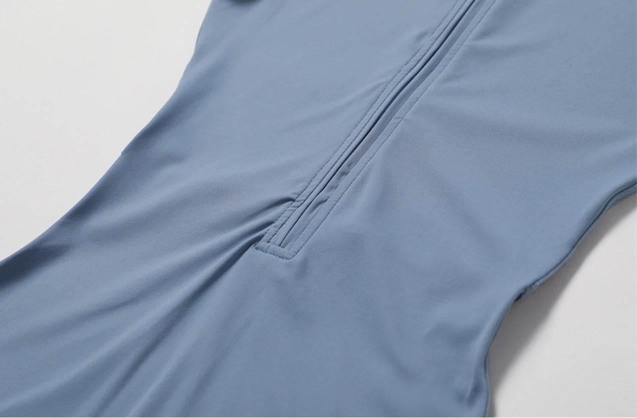 Nude One-Piece Yoga Jumpsuit – Short Sleeve