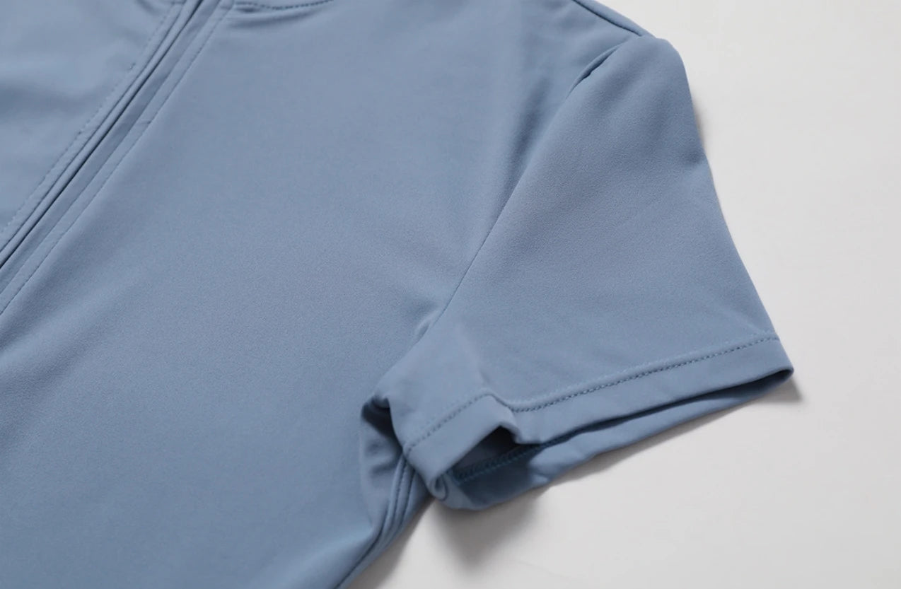 Nude One-Piece Yoga Jumpsuit – Short Sleeve