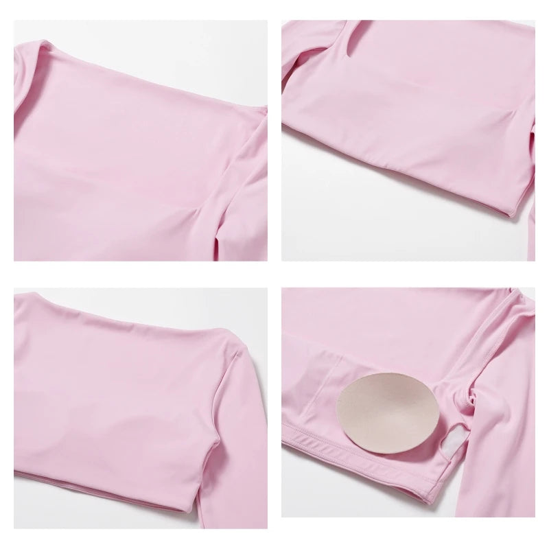 Women’s Quick-Dry Sports Crop Top – Long Sleeve