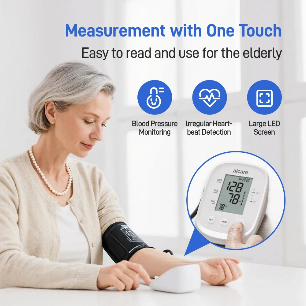 Automatic Upper Arm Blood Pressure Monitor – Digital BP Meter