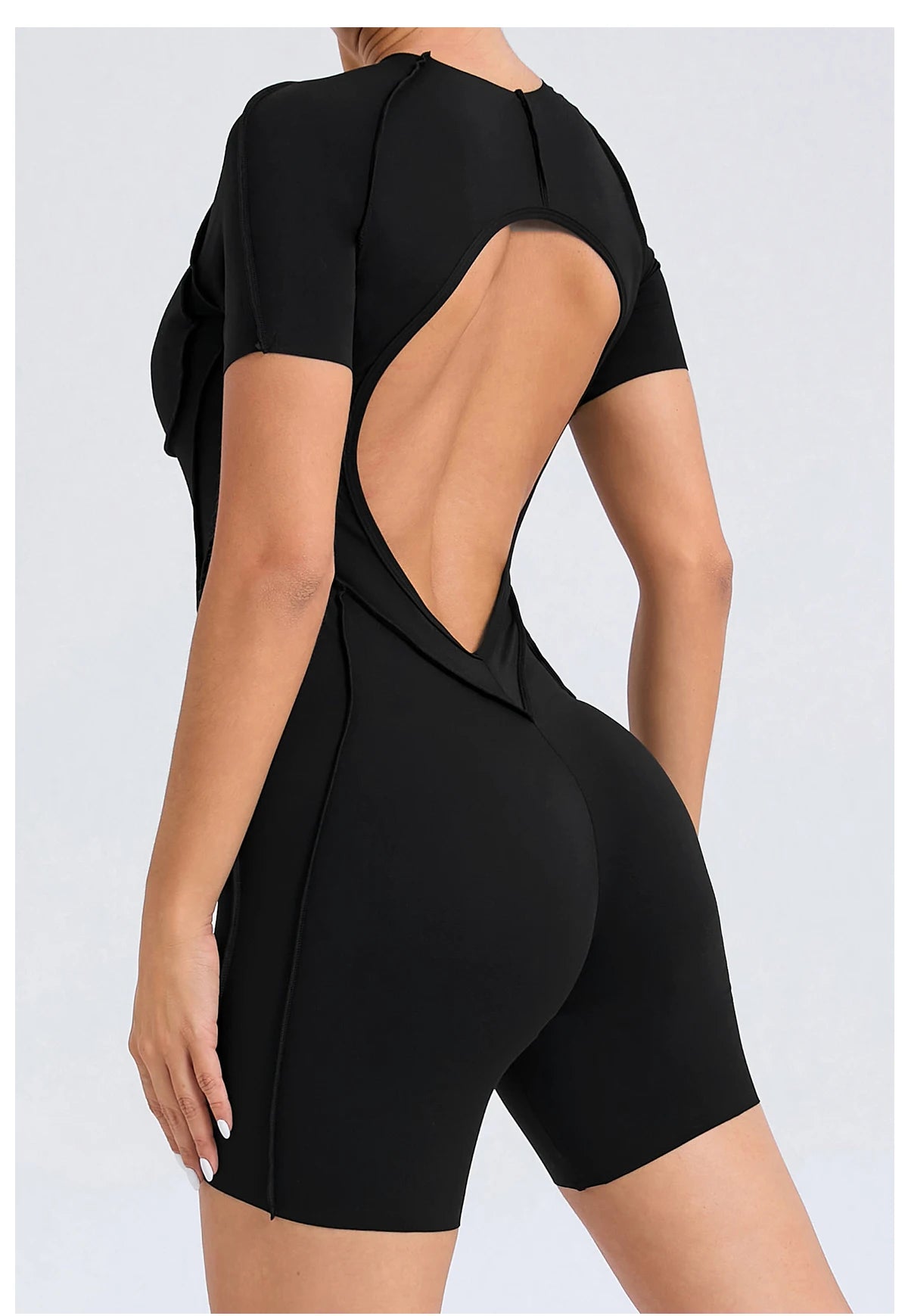 Women’s Backless Short Jumpsuit – Fitness Sports Set