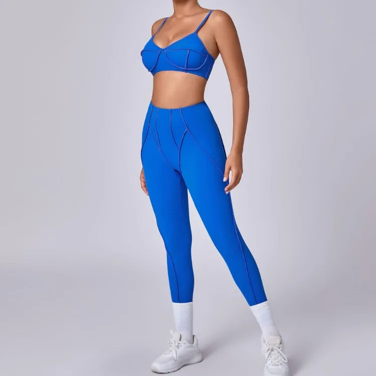 Women’s Seamless Yoga Set – High-Waist Leggings & Backless Bra