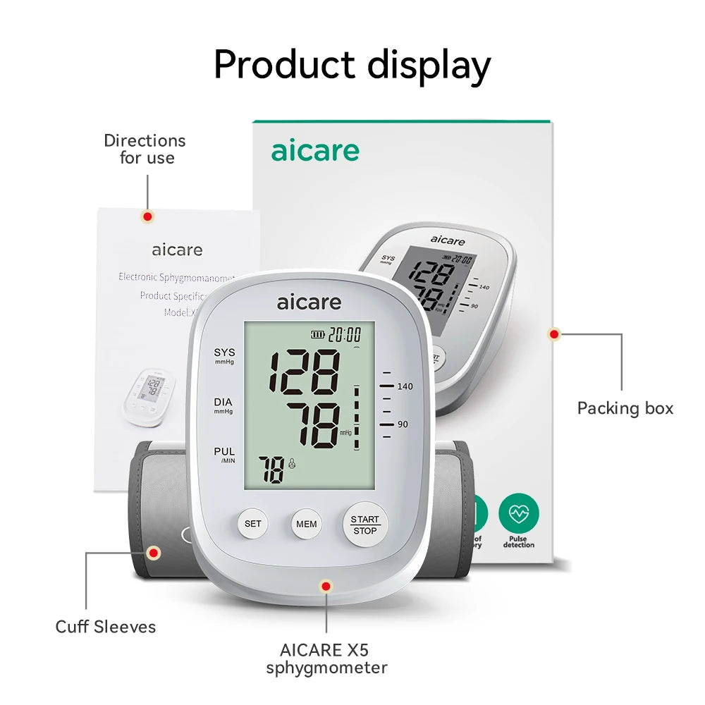 Automatic Upper Arm Blood Pressure Monitor – Digital BP Meter