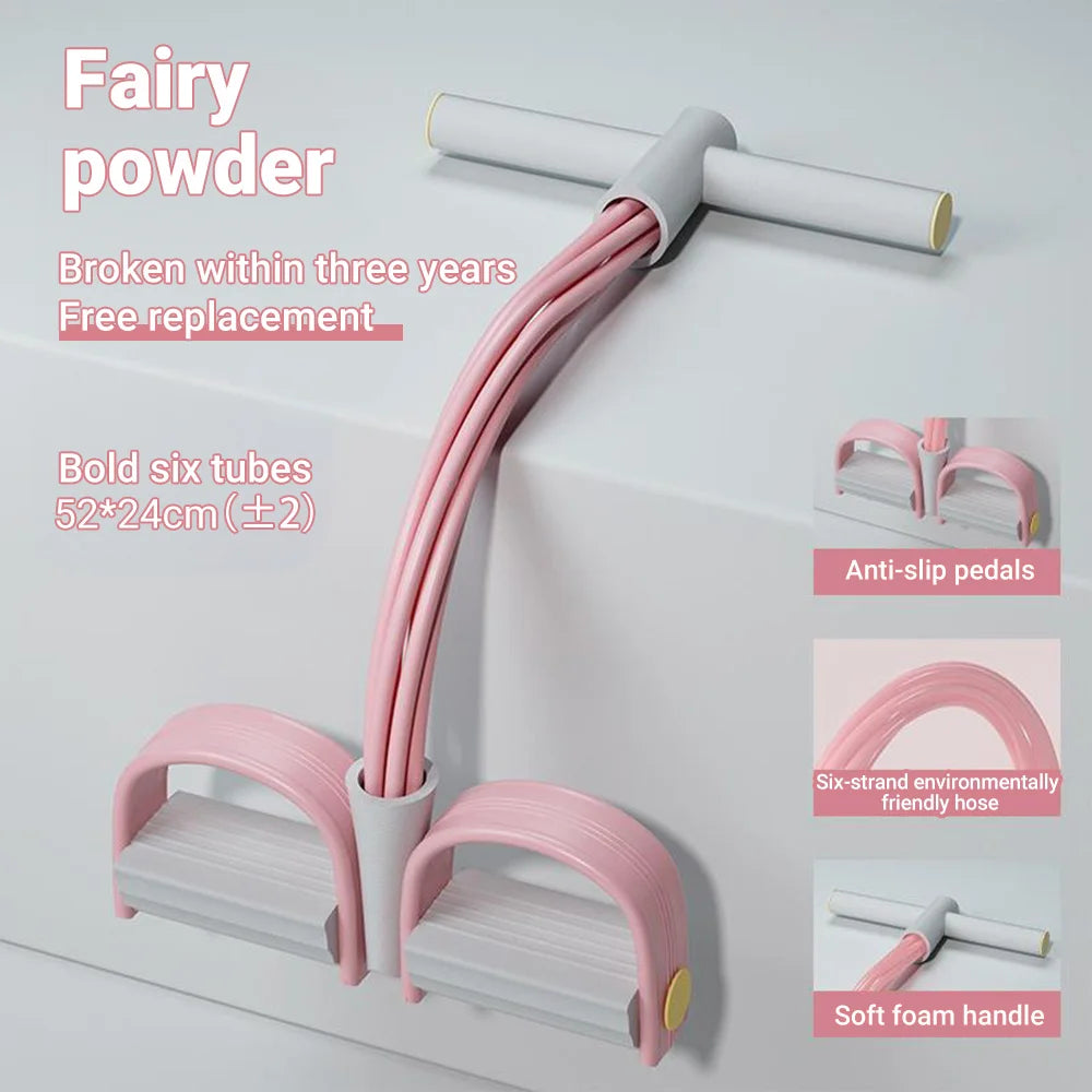 6-Tube Resistance Bands with Pedal Puller – Multi-Function
