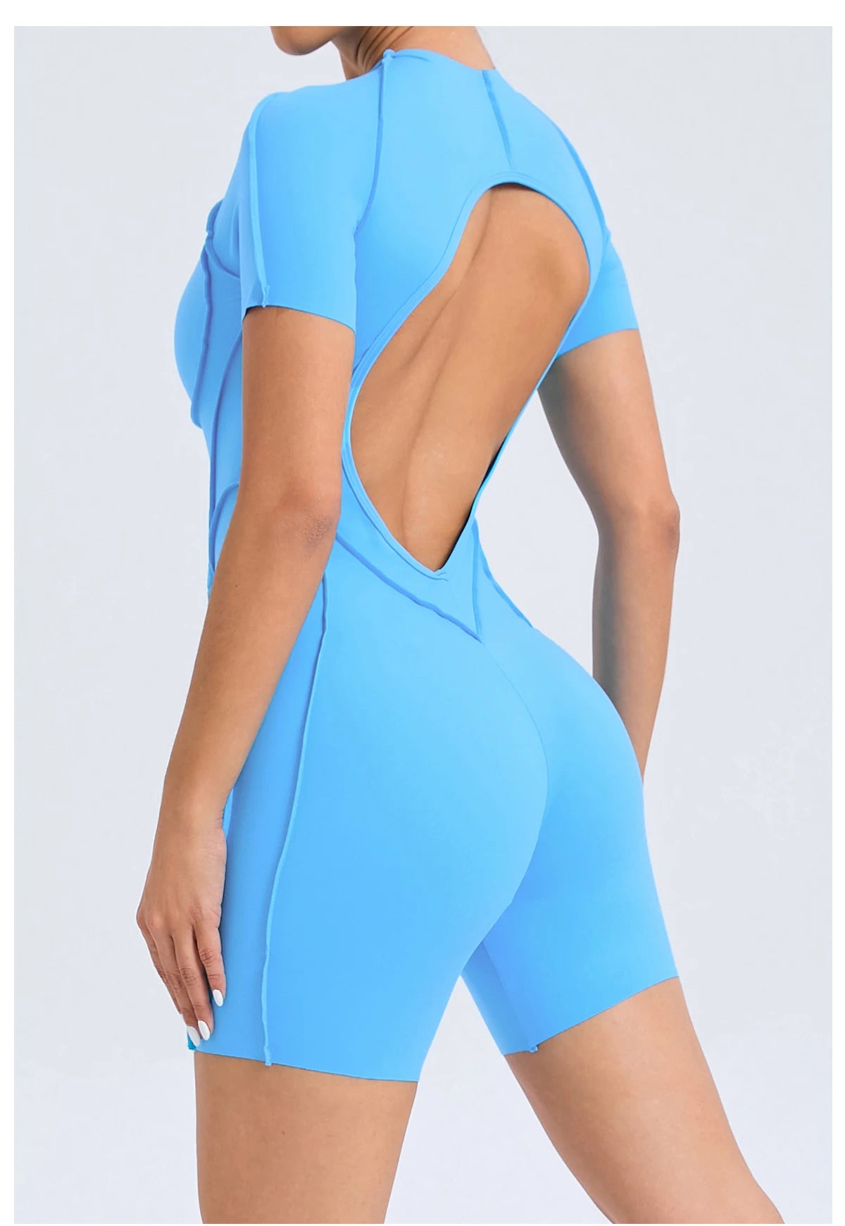 Women’s Backless Short Jumpsuit – Fitness Sports Set