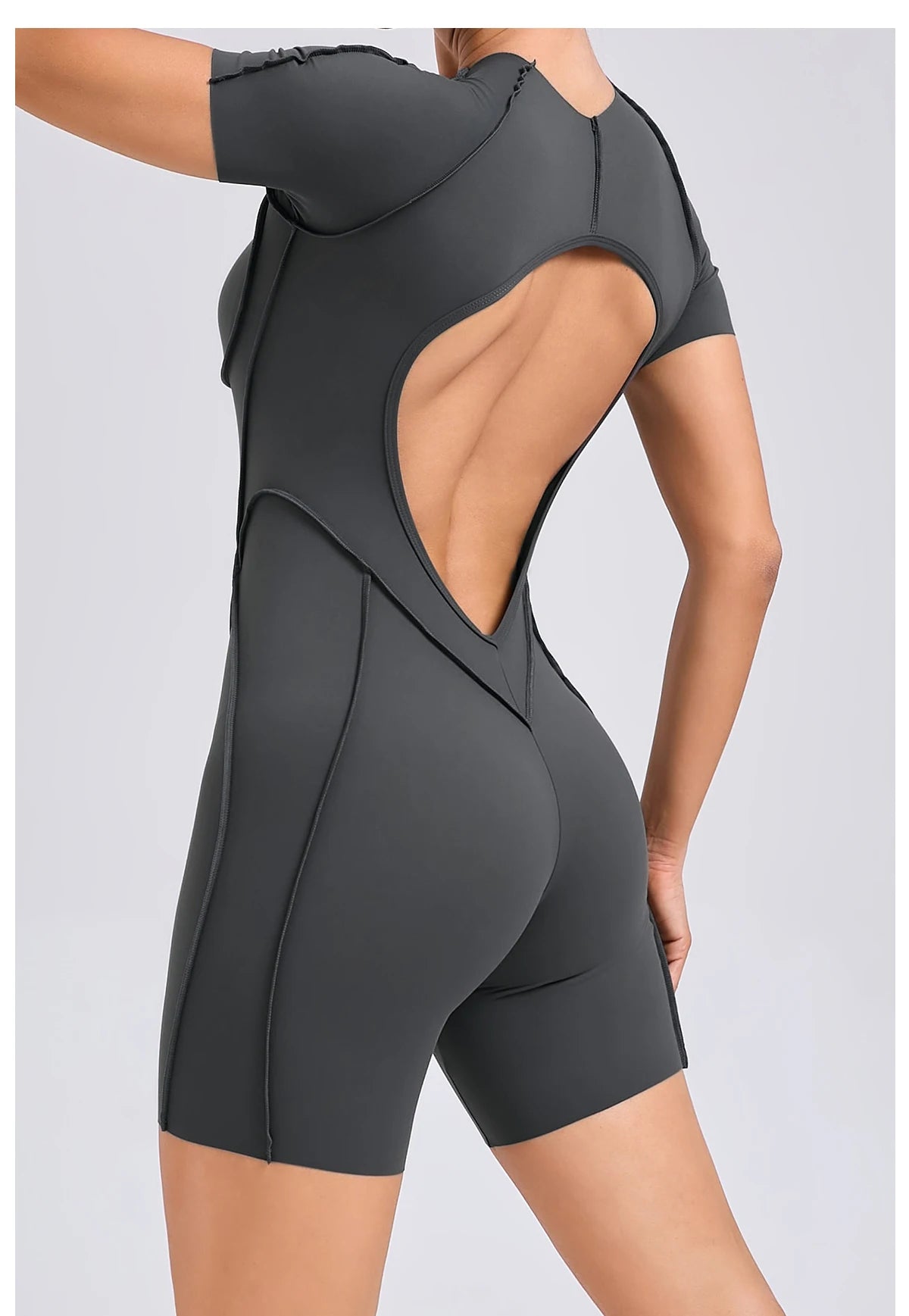 Women’s Backless Short Jumpsuit – Fitness Sports Set