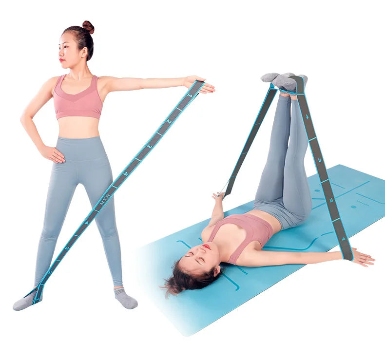 Elastic Yoga Stretching Strap with Loops