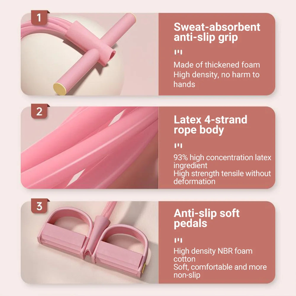 6-Tube Resistance Bands with Pedal Puller – Multi-Function