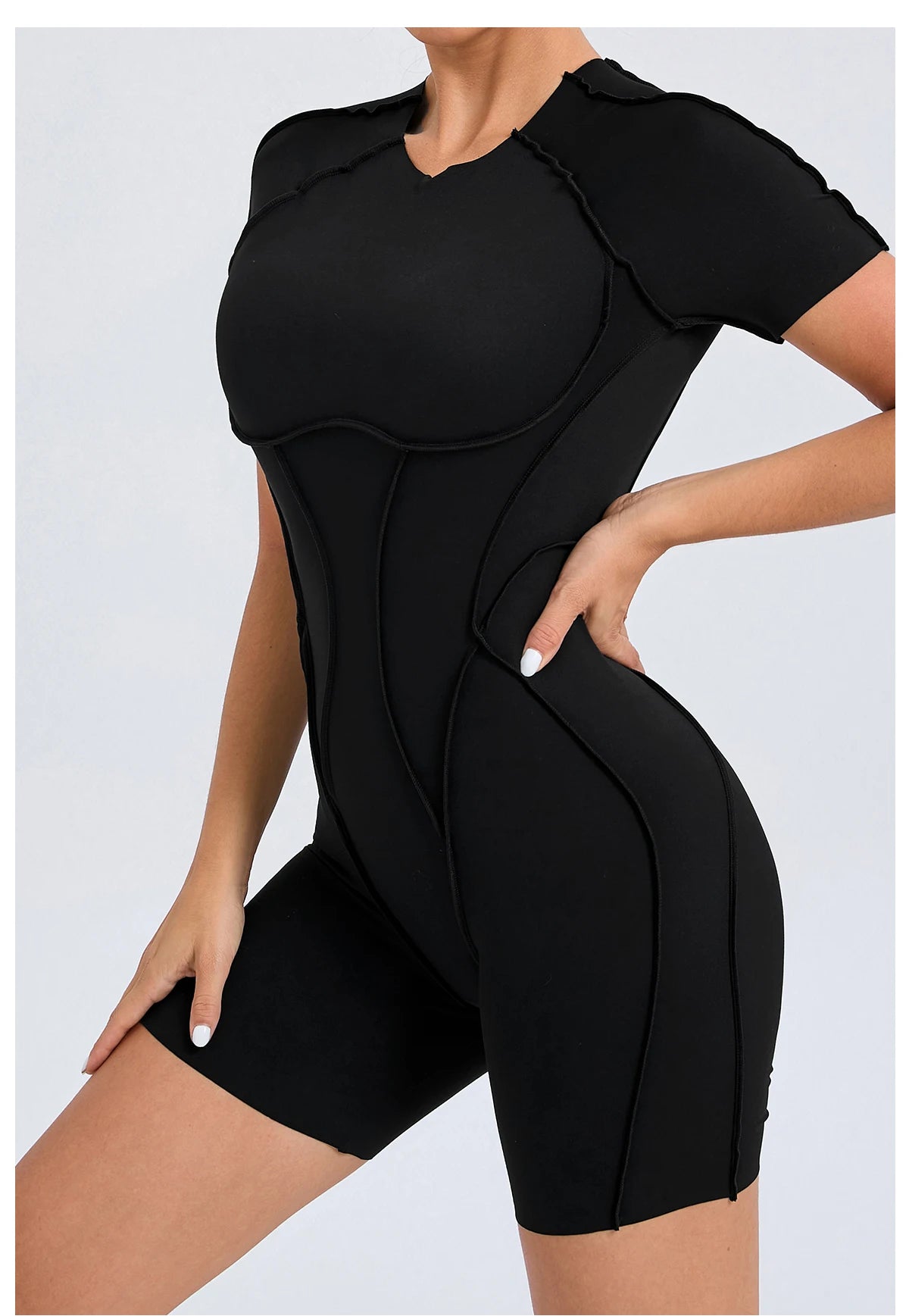 Women’s Backless Short Jumpsuit – Fitness Sports Set