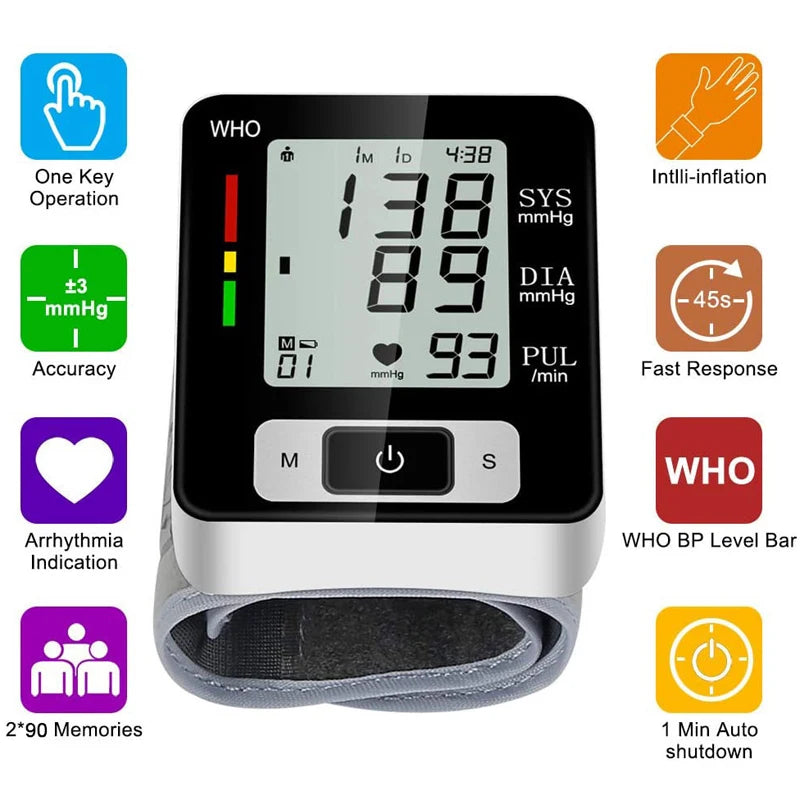 High-Accuracy Digital Wrist Blood Pressure Monitor
