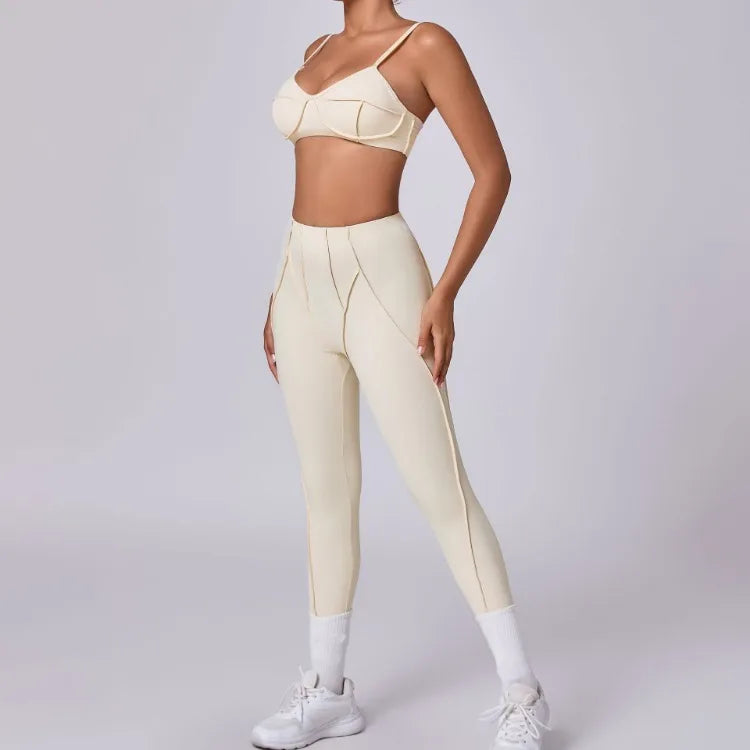 Women’s Seamless Yoga Set – High-Waist Leggings & Backless Bra